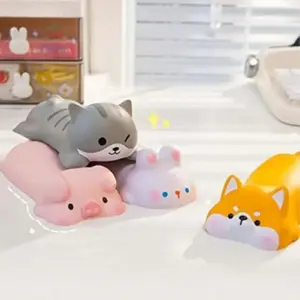 1pc Cute Wrist Rest, Support for Mouse Keyboard Computer Elbow Pad Arm Rest, for Desk, Ergonomic, Kawaii, Office Supplies, Slow Rising, PU Mouse Pad Cat, Piggy, Dog, Rabbit, Desk Accessories