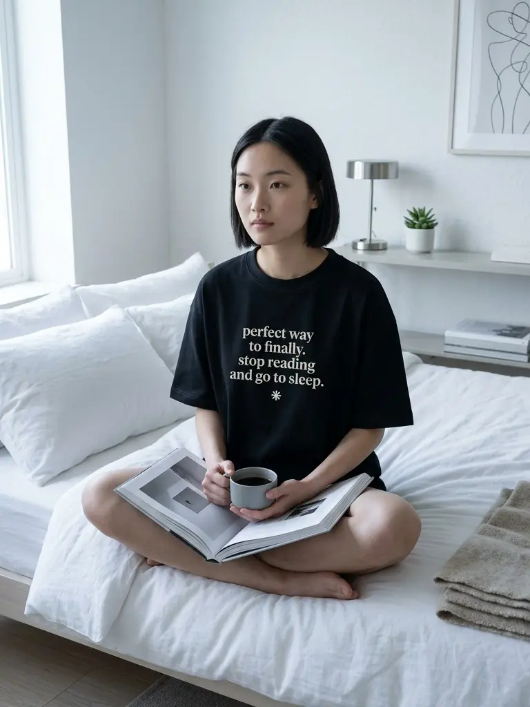 Women's Perfect Way To Finally Stop Reading And Go To Sleep Front Print Tee