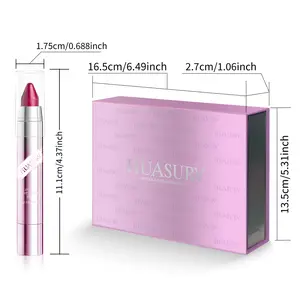 HUASURV Lipstick Eyeshadow Pen Set HS2938-T6 6 PCS Crayon Lipstick Trendy Color Gift Box Shimmering Bright Sparkling Fine Glitter for Girls Holiday Gifts