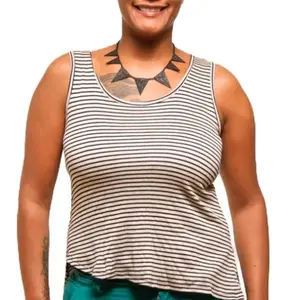 Women's  Open Side Top (  Beige / Brown  ) Small .