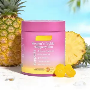 Hawaiian Pineapple Feminine Balance Gummies – Natural Formula with Slippery Elm & Prebiotics for pH Balance & Intimate Wellness, 60 Count Women’s Supplement