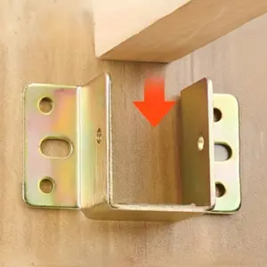 10 U-Shape Metal Bed Frame Brackets, Easy Installation, Stable Corner Hooks, Suitable for Wooden Beds and Furniture