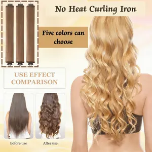 No Heat Curling Iron Set, Sleep Hair Roller, Lazy Curler, Foam Curling Tube, Natural Big Waves, Suitable for All Hair Types, Heatless Curling