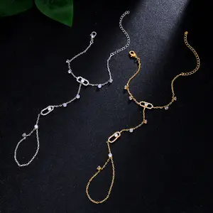 New style spliced geometric bracelet small fresh quality diamond hollowed-out finger bracelet women's style Bracele