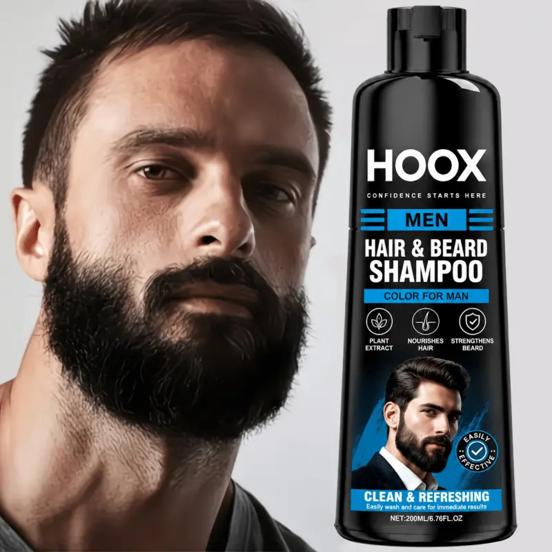 Hair and beard dye, for even colour and moisturising care; black hair dye