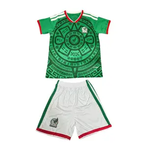 2026 Mexico National Team Home Short Sleeve Set Soccer Jersey Kid's Version Green