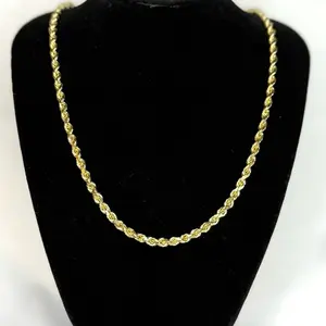 14k Rope Chain, Solid Gold Necklace for Daily Wear, Men's/Women's Fine Jewelry Accessory