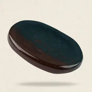Bloodstone Worry Stone for Anxiety Relief, Healing Crystals & Natural Energy Healing Thumb Stone, Perfect Meditation & Spiritual Gift