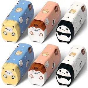6 count  Erasers Pencil Erasers - Cute Eraser Kawaii  Stationary Supplies Dry Erase Eraser - Cute Kawaii Desk Pet - Long Serice Life and 3 Different Designs, Cool Stuff for School