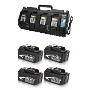 12.0Ah 18V Replacement Battery&Charger for Lithium Compatible with 18 Volt Battery BL1830B LXT400 Cordless Power Tools with LED Indicator