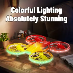 Jianjian Wireless Mini Drone LED Remote-Controlled RC Quadcopter with 360° 3D Flip & Throw Flight Capabilities Rechargeable Lithium Battery Perfect for Families Easter Gifts - Cameras