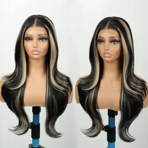 [CUIUD] 13X4 Lace frontal Wigs Layered Hand Tied Glueless Synthetic With Natural Density Preplucked Hairline 26 Inch for Daily Use