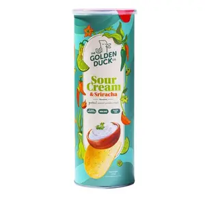 Golden Duck Crunchy Spicy Potato Crisps - Sour Cream & Sriracha Flavor, 125g Snack