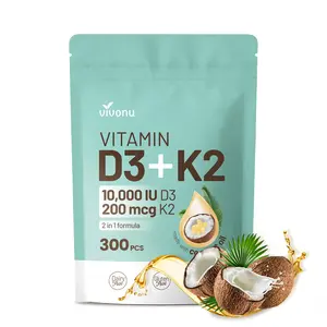 Vitamin D3 K2 Supplement Softgels | Natural Nutritional Supplements | Enhanced Energy & Health Support | Potent Botanical Formula, 300 Capsules Dietary Healthcare