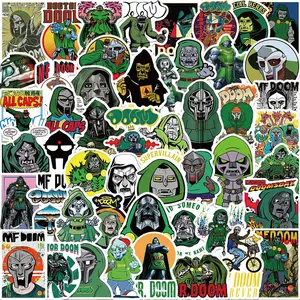 Mf Doom Sticker, 50/1000pcs Self Adhesive Decor Paper, Decor Sticker for Gift Greeting Card Water Bottle Laptop Phone
