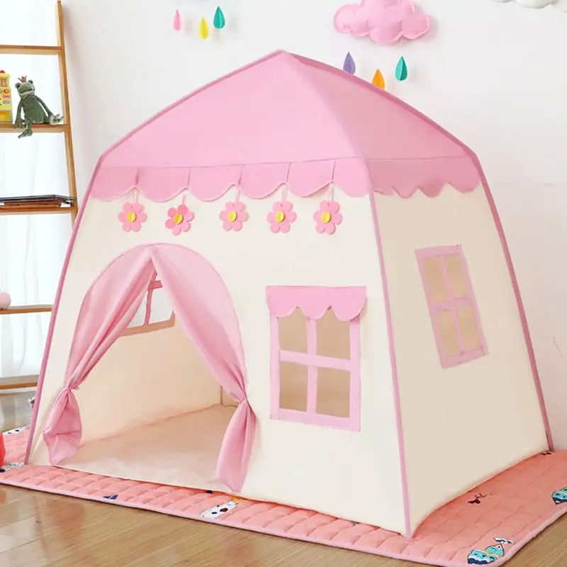 Flower Pattern Princess House Design Play Tent with Ball Decor, 1 Count Indoor Outdoor Family Game House, Outdoor Toy Tent, Castle Play Tent, Birthday Gift for Girls