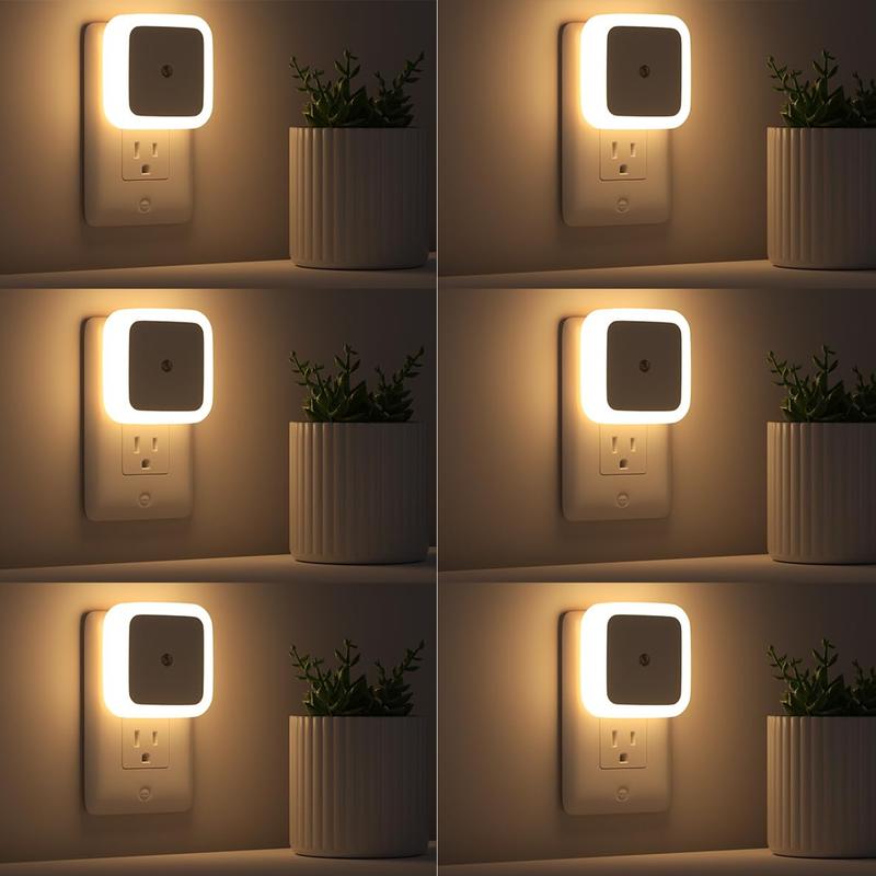 LED Night Light Lamp 6-Pack with Smart Sensor Dusk to Dawn Daylight Warm White 0.5W Plug-in Night Lights for Bedrooms & Bathrooms