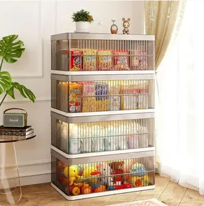 【Clearance】RaybeeFurniture 1/2/3/4/5/6 Pack Transparent Plastic Storage Bins with A Lid, Stackable Storage Containers for Clothes, Makeup, Folding Storage Boxes for Bathroom, Closet Organizers&Storage Bins for Bedroom, Living Room, Office, Dorm, Kitchen
