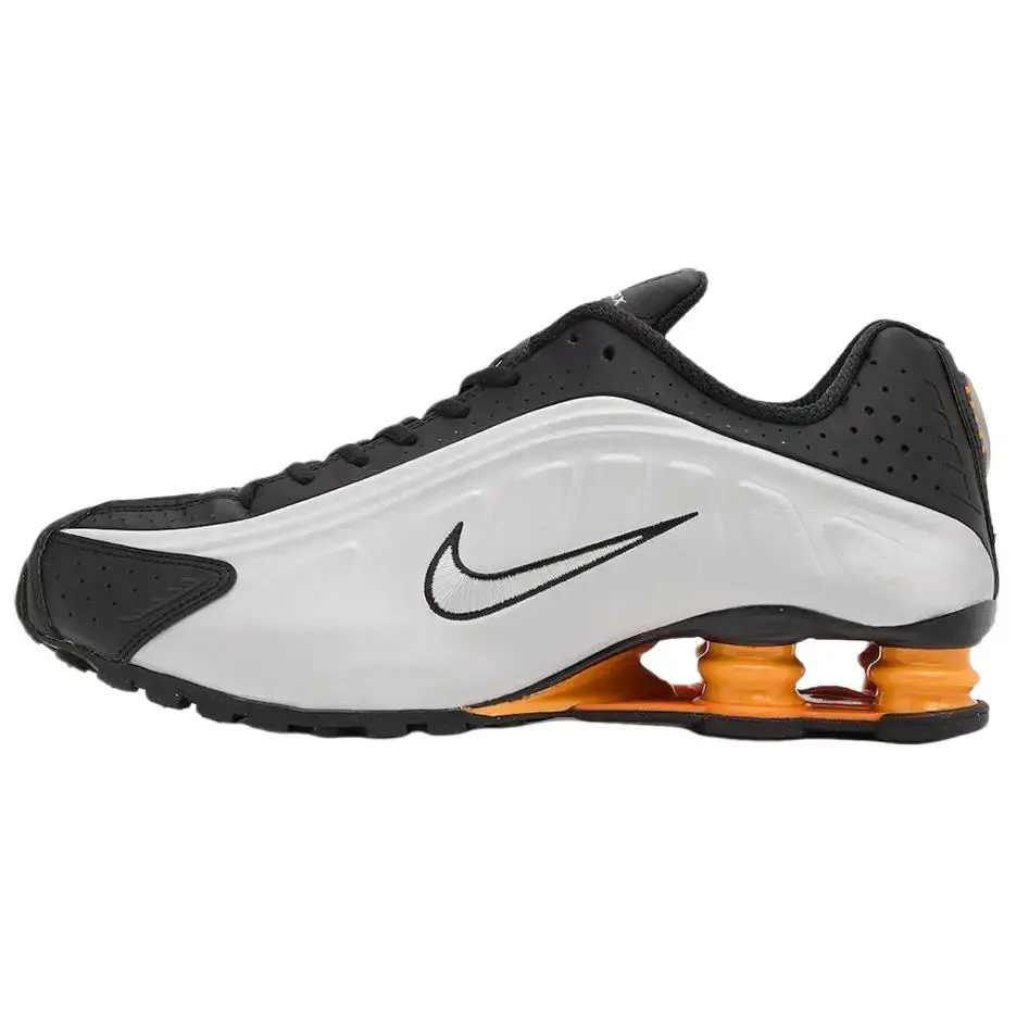 Nike Shox R4 'Bright Mandarin' Men's Shoes - Round Toe, Laces, All Seasons, Bold Futuristic Look, Vibrant Tones, Responsive Cushioning, Sneaker, Footwear, Sports Shoes, Cushion, Lace-Up, Durable Rubber, All-Day Wear