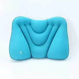 Portable Press Inflatable Lumbar Pillow - Travel Waist Support Cushion for Airplane, Car, Office & Long Trips