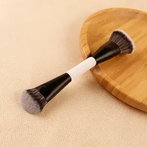 Double-Ended Makeup Brush Dual Head Soft Dense Bristles Foundation Blush Contour Blending Tool Full Face Makeup Daily Use & Travel Seamless Flawless Finish All-in-One Beauty Brush Viral Must-Have