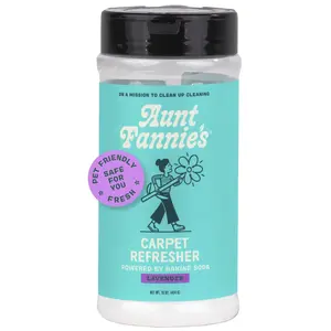 Aunt Fannie's Carpet Refresher & Deodorizer Powder, Multi-Purpose Rug, and Upholstery Odor Eliminator for Homes with Cats and Dogs, Lavender Scent