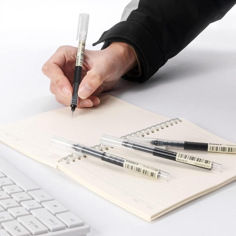 0.5mm Black Ink Gel Pen, Quick Dry Gel Pen, 12pcs Straight Liquid Neutral Pen Markers, Students Writing Stationery for School Office, Exam Supplies Stationery, School Supplies