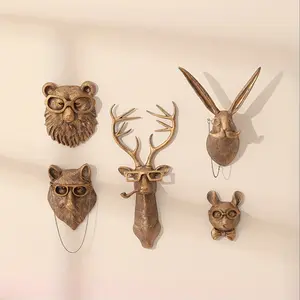 1PCS Antique Copper Wall Mounted Animal Rabbit Pendant Decor