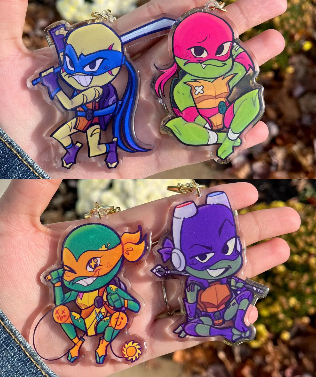 TMNT Keychain - Turtle Acrylic Charms, Cute, Durable, And Perfect For Bags, Keys, Or Gifts. Great For Daily Use Or As Thoughtful Little Gifts For Your Friends And Yourself.
