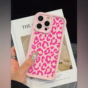 Leopard Print  Frosted Full-Body Shockproof Anti-Drop Case for iPhone 17 Pro Max 16 16e 15 14 Plus 13 12 Mini 11 Air X XS Pattern Soft TPU Rubber Camera Protection Rugged Mobile Phone Cover Valentine's Day  Gift 2D printing
