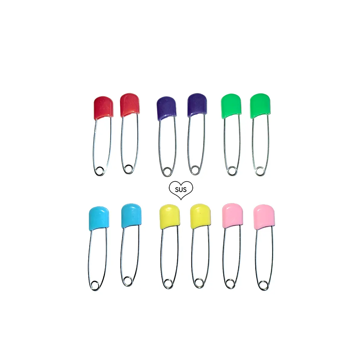 Colorful Diaper Safety Pins Set of 12 - Assorted Colors for Easy Application and Safety