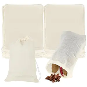 40 piece 6in×4in Spice Bags for Cooking with Drawstring Tea Filter Bags Disposable Strainer Bags for Loose Tea, Coffee, Filter, Spices