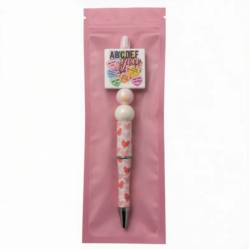 Abcdef Funny Beaded Pen - Cute Decorative Writing Tool, Fun Desk Supplies, Office Desk Supplies for Daily Use
