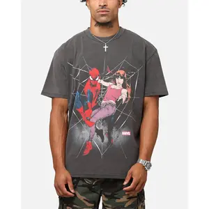 73Studio Marvel’s Spider-Man Peter Parker & MJ Heavyweight T-Shirt Black Wash
