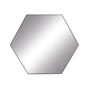 Wooden Hexagon Room Wall Mirror with Thin Frame