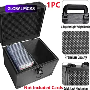 Graded Card Storage Box For PSA BGS CGC SGC Cards Slabs, 2-Row Dustproof Trading Card Storage Case Organizer with Lid and Handle, For One Click Card Brick Holder, Cards Collector Box for PTCG TCG MTG PKM Sport Cards, Card Hobby Box #GLOBAL PICKS
