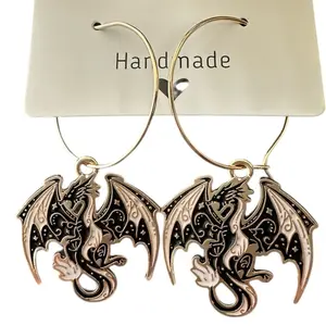 Dragon Earrings, Book Lover Earrings, Fantasy Reader