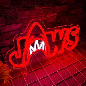 Jaws Horror thriller Halloween LED Neon Sign, Jaws Design Dimmable Movie Shark Wall Light, USB Powered for Man Cave Movie Room Party Background Birthday Christmas Gifts(15.7 * 7.8in)
