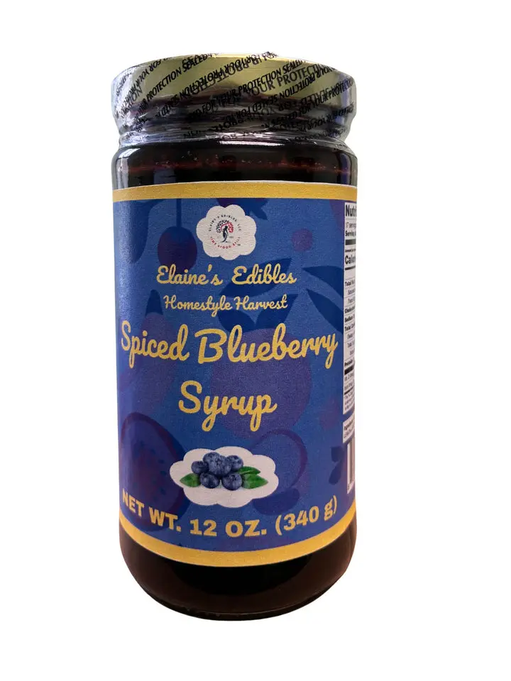 Spiced Blueberry Syrup, Premium Flavored Drink Concentrate for Coffee, Pancakes