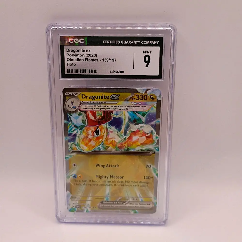 CGC Graded 9 Dragonite ex Holographic Pokemon Card - Obsidian Flames Expansion