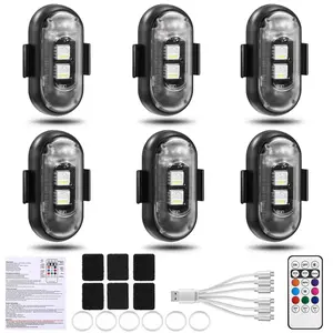 Car LED Light - 8-Color Warning Light Rechargeable Wireless Car Light with Remote Control, Decorative Light for Motorcycle Truck, IP65 Waterproof