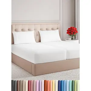 Split King Size 5 Sheet -  Cooling - for Women, Men,, Teens,  - Deep Pockets, and Wrinkle Free - Oeko-Tex - White