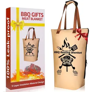 BBQ Blanket for Resting Meat, Upgrade Brisket Blanket Meat Resting Blanket for , Insulated Meat Resting Bag Grilling Gifts for Men, with Wide Mouth & Handle for Large Brisket/Turkey