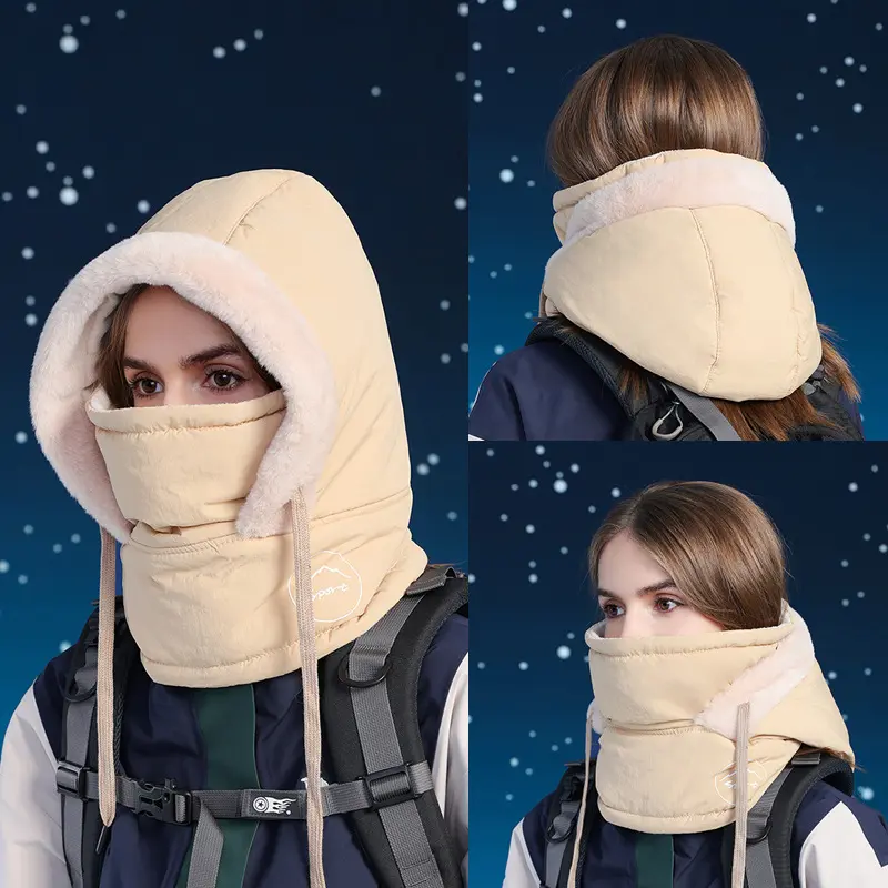 The Ultimate Winter Conqueror All-in-One Thermal Plush Balaclava  Total Protection For All Winter Activities Integrated Hood Built-in Face Mask Extended Neck Gaiter