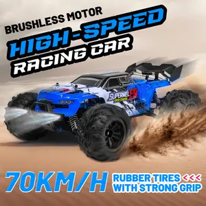 2.4G high-speed brushless off-road vehicle, with a soft pack battery, can reach a maximum speed of 70KM/ hour and a normal speed of 55KM/ hour four-wheel drive Remote Control Truck Rc Stunt Car rc cars for adults rc drift cars drift rc cars