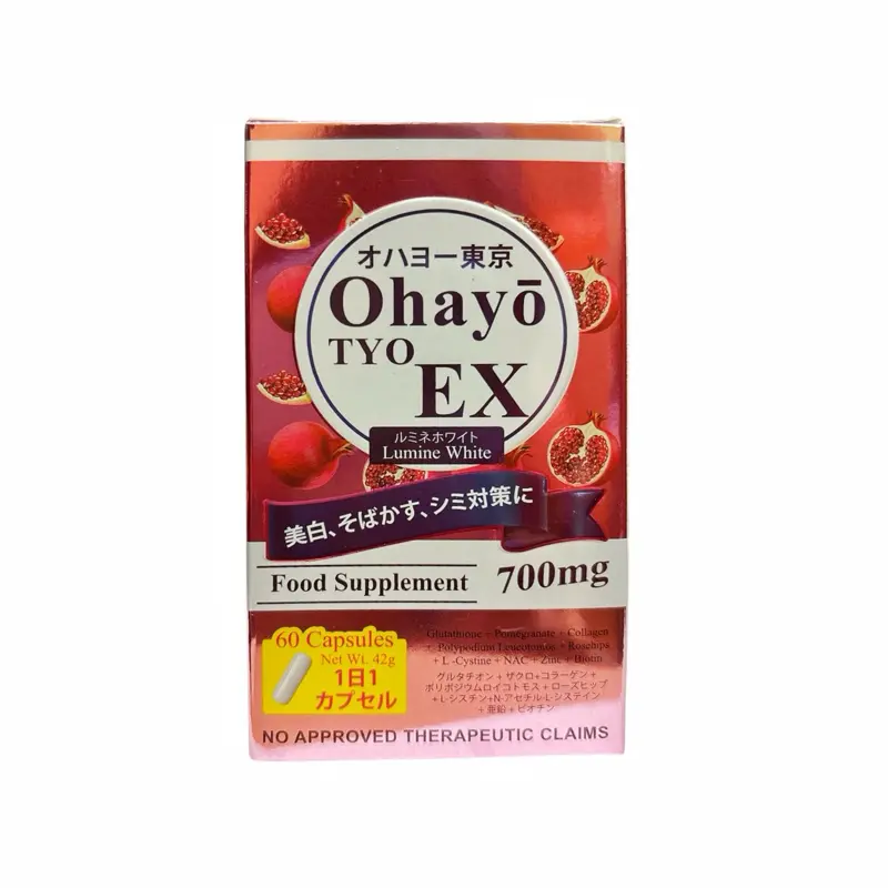 Ohayo TYO EX Lumine Glutathione 700mg, 60 Capsules