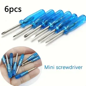 6pcs Mini Screwdriver Set Hand Tools for Toy Repair and DIY, Includes 2mm Micro Flat Cross Screwdrivers, Ideal for Enthusiasts and Craft Practice