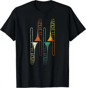 Retro Trombone - Jazz T-Shirt