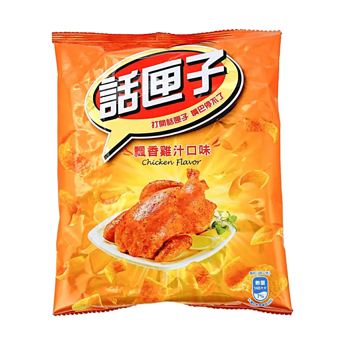 HXZ Taiwan Chicken Flavor Corn Chips - Crispy Multi-Grain Waves, 52g - Savory & Rich Snack