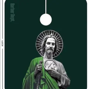 SAN Judas Tadeo Barber Cape - Green Cloak Barber Dept Barber Cape